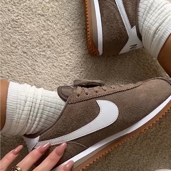 Nike Shoes - Nike Vintage Suede Mink Brown Cortez with White Swoosh
